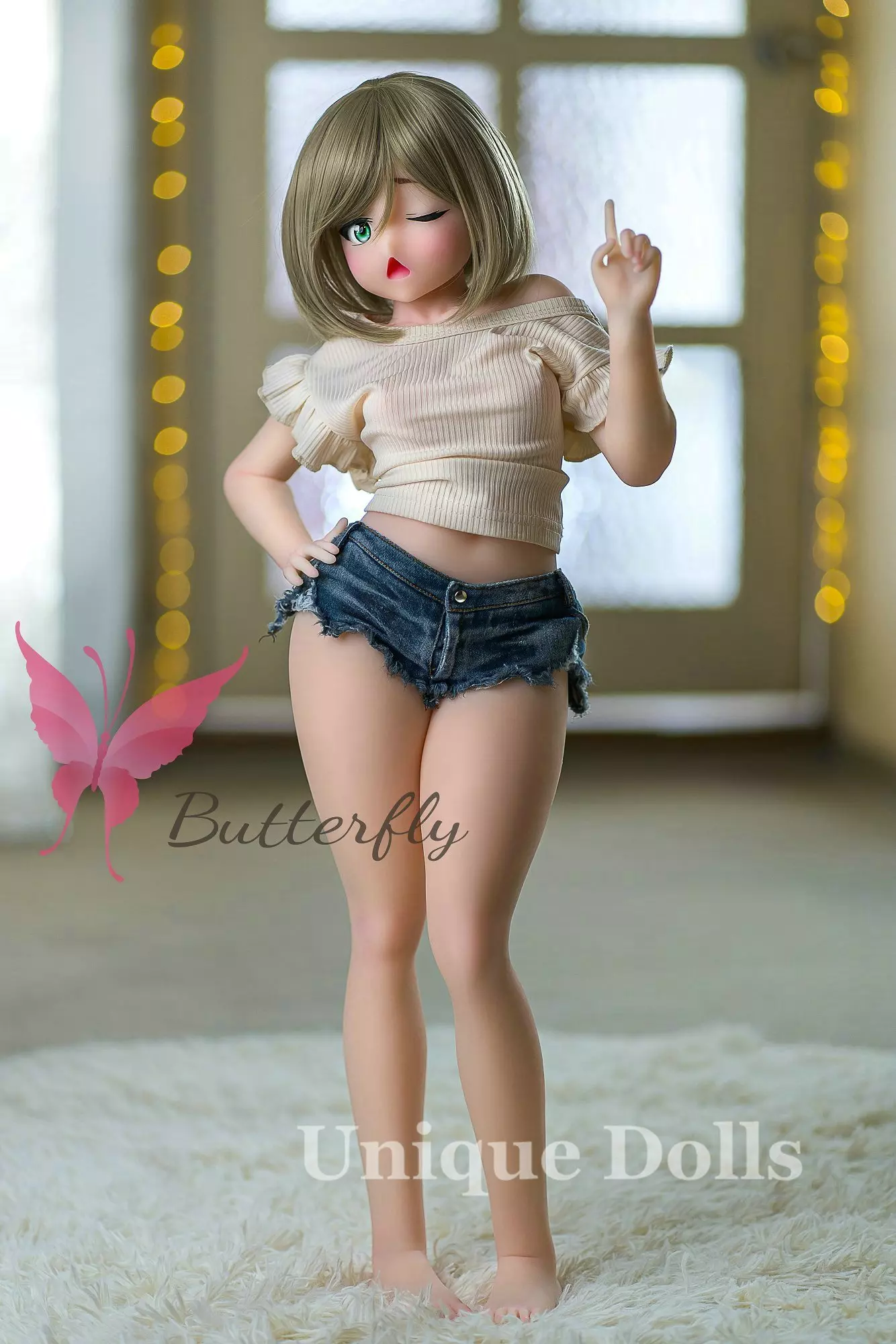 Butterfly Doll 80cm Anime TPE love doll with head#Jana wink