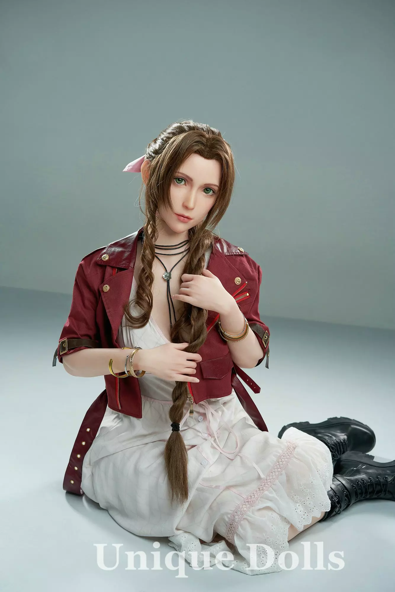 Game Lady Full Silicone sex doll 167cm Aerith from Final Fantasy