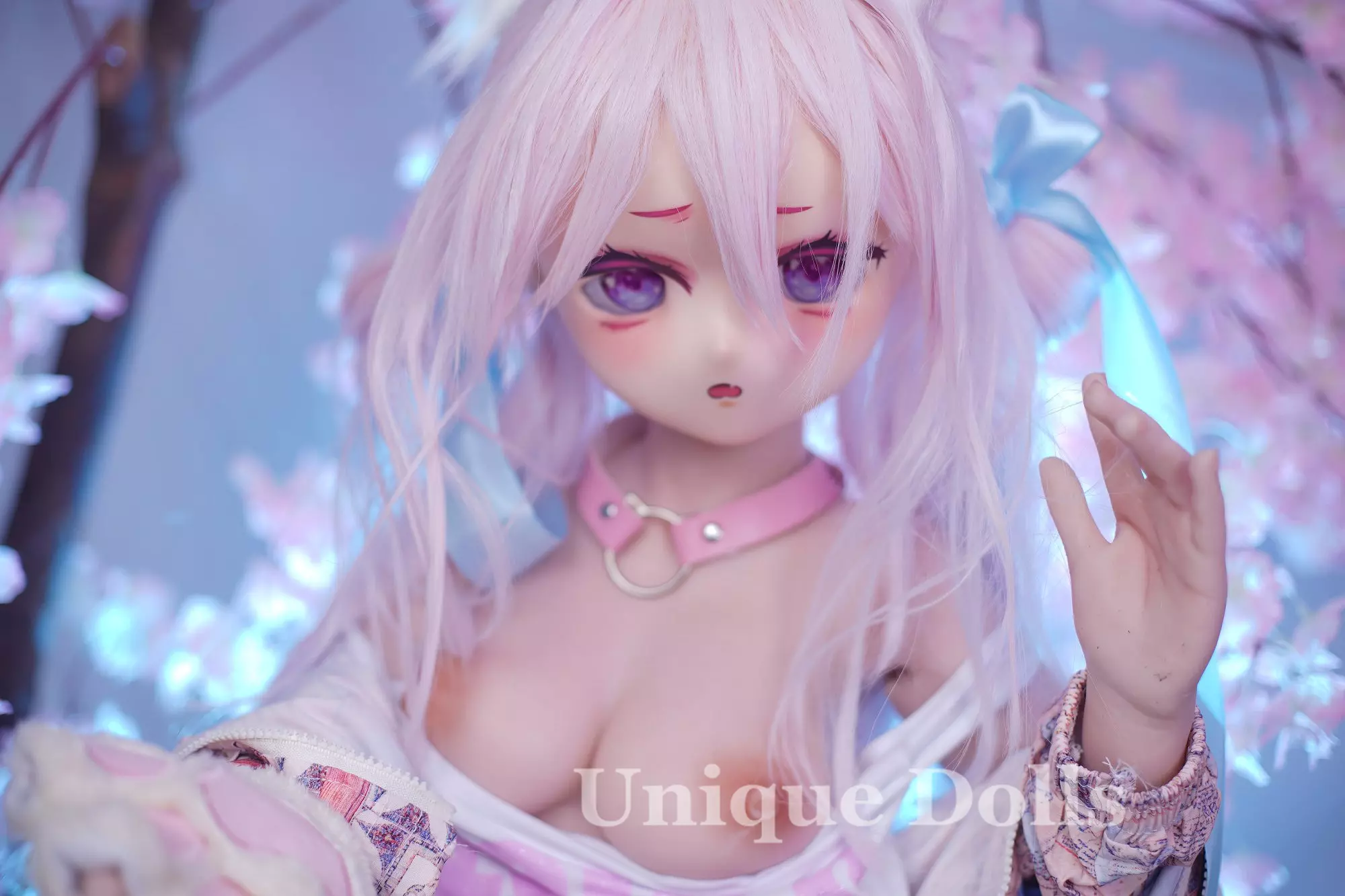 123cm B cup anime sex doll with vinyl head TPE body Moon